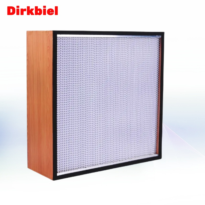 Wooden frame high-efficiency filter with partition H14