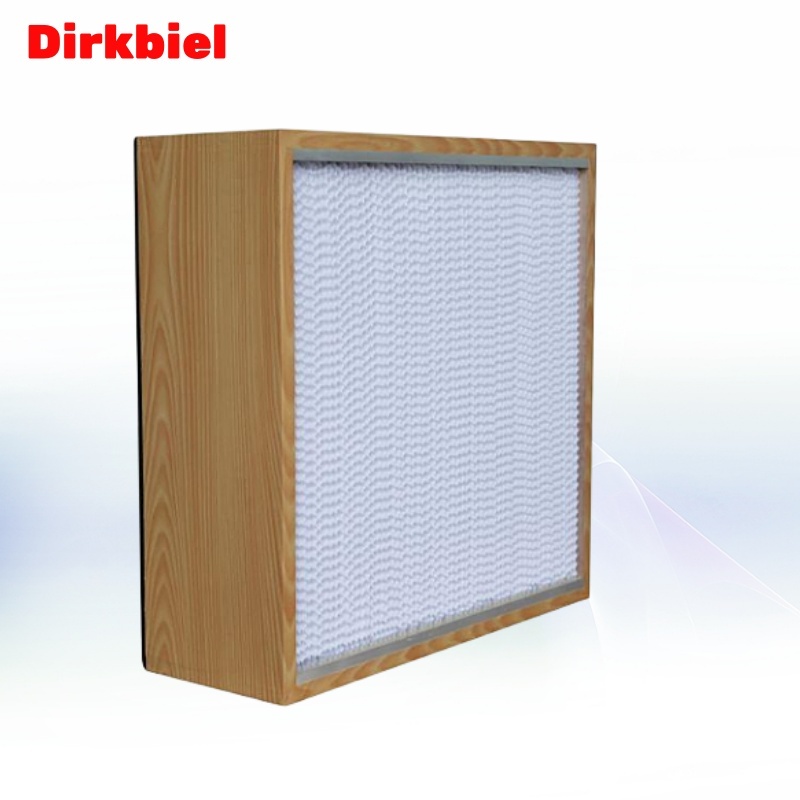 Wooden frame high-efficiency filter with partition H13